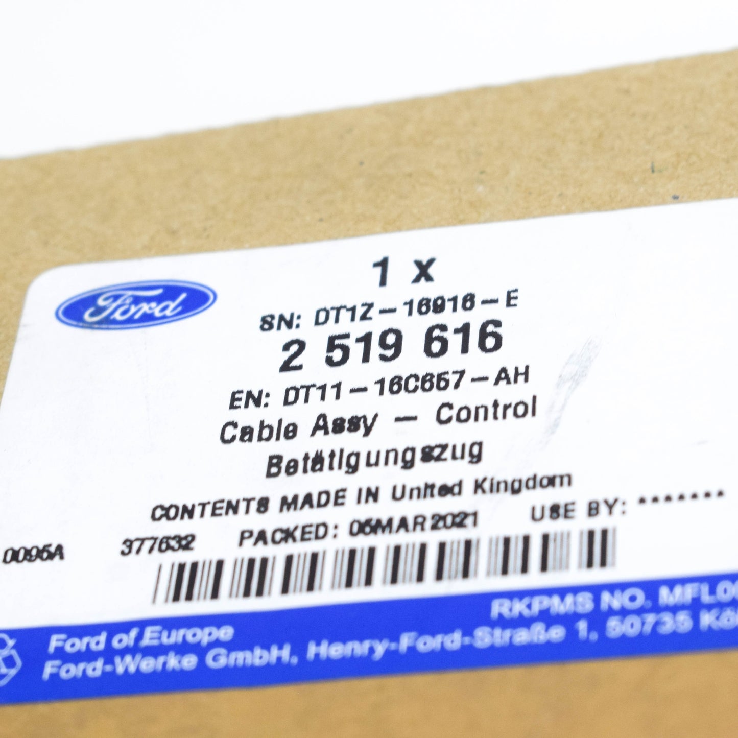 new ford transit connect mk2 front hood control cable 2519616 original
