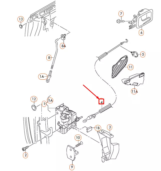 NEW AUDI A3 8P FRONT DOOR HANDLE BOWDEN CABLE 2/3 DOORS 8P3837085B