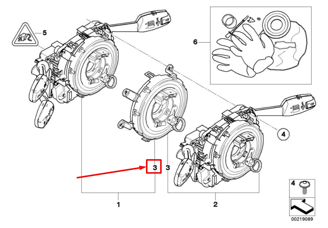 NEW BMW 1 COUPE E82 STEERING WHEEL SLIP RING SQUIB 61319169765 9169765 ORIGINAL