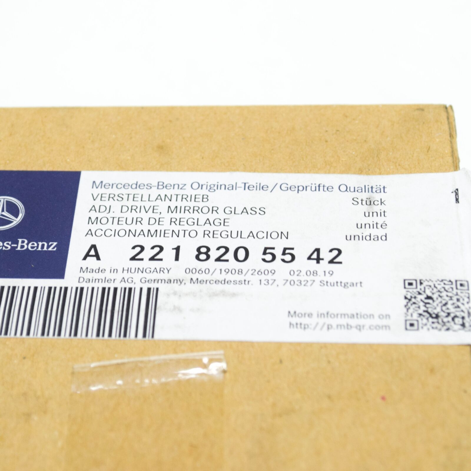 NEW MB S-CLASS W221 WING MIRROR ACTUATOR MOTOR A2218205542 2011 ORIGINAL