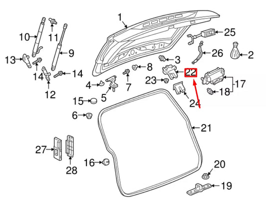 NEW VOLKSWAGEN TIGUAN AD MK2 REAR TAILGATE LOCK 5NN827505 ORIGINAL