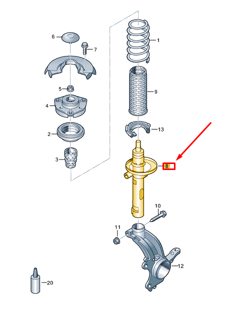 new audi a3 sportback 8y front gas shock absorber 5wa413023e original