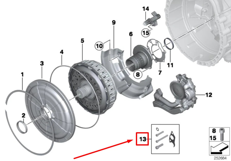 NEW BMW 2 COUPE F87 PUMP UNIT INSTALLATION KIT 28107842850 7842850 ORIGINAL