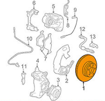 new bmw m5 e39 front right brake disc 34112229528 2229528 original