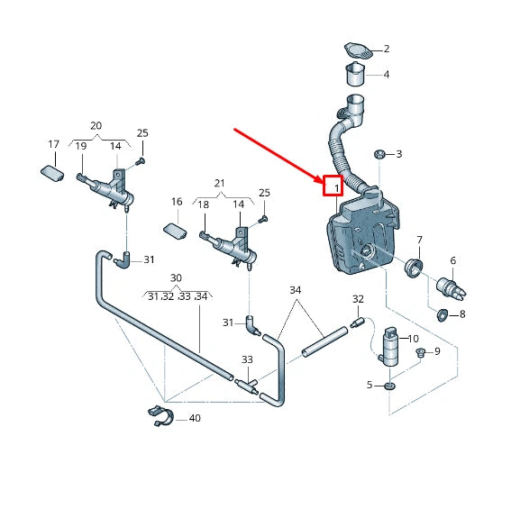 NEW AUDI A1 8X WINDSCREEN WASHER RESERVOIR 6R0955453E ORIGINAL