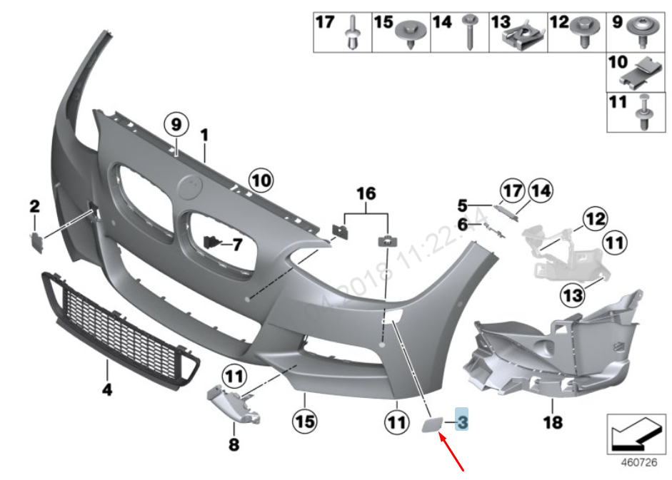 new bmw 1 f20 left headlight washer cover m sport 51118053829 2014 original