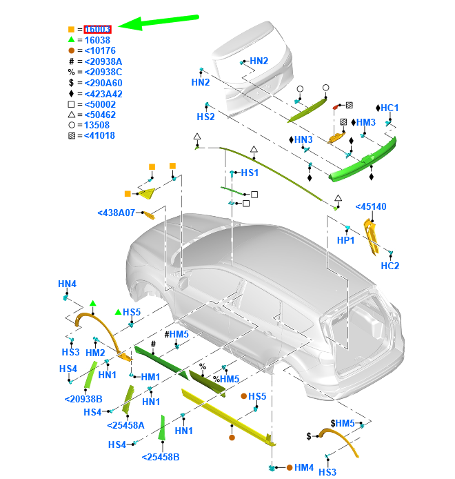 new ford kuga c520 mk2 front left mirror triangle cover trim 2354966 original