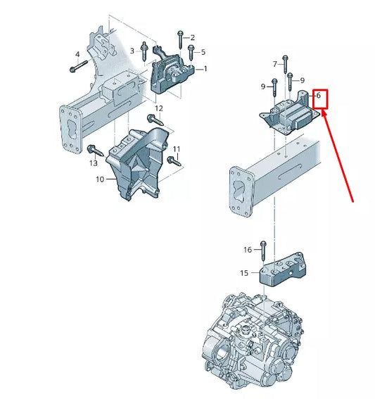 NEW VW TOURAN 5T LEFT GEARBOX MOUNTING 5QA199555C ORIGINAL