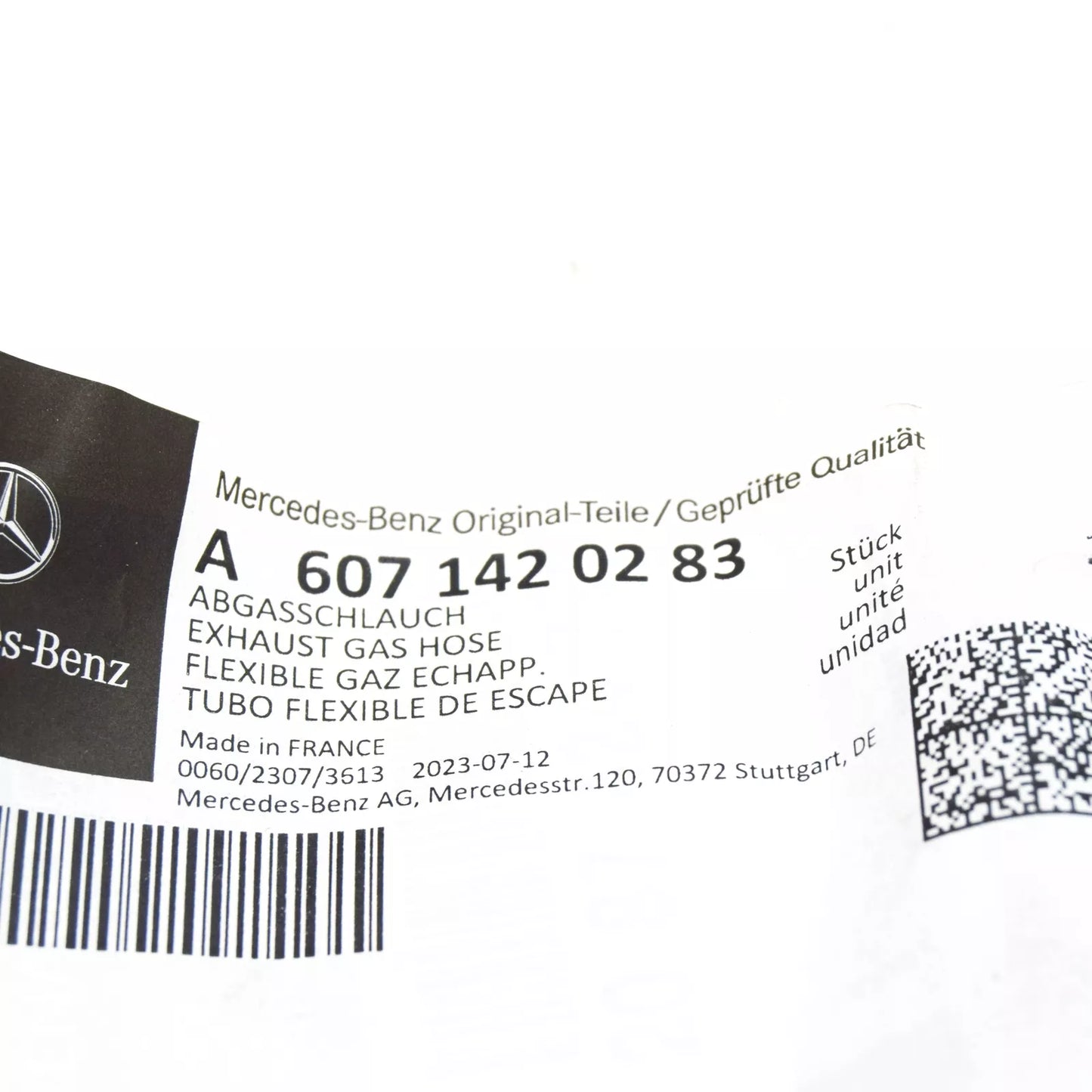 NEW MERCEDES-BENZ CITAN W415 EXHAUST GAS HOSE A6071420283 ORIGINAL