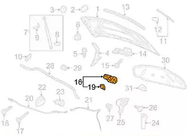 NEW VOLKSWAGEN GOLF MK6 BONNET HOOD LOCK HATCH LHD 5K1823509A