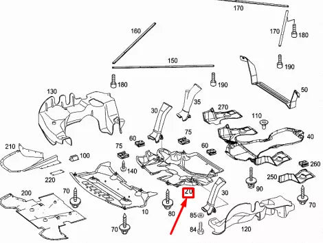 NEW MERCEDES-BENZ SL R230 ENGINE UNDERTRAY GUARD A2305240730