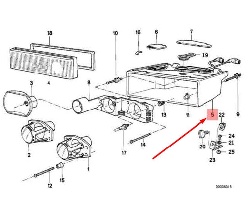NEW BMW 8 E31 RIGHT HEADLIGHT HOUSING 63128354552 8354552 ORIGINAL