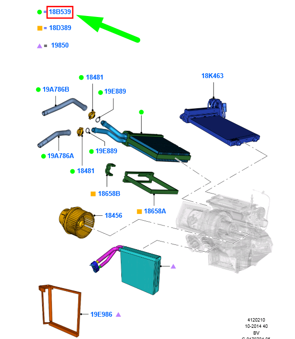 new ford kuga mk1 c394 heater radiator and seal assy lhd 1754199 original