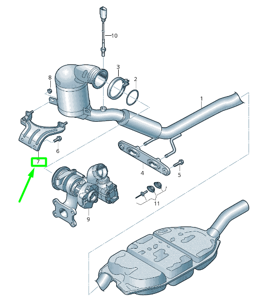 new volkswagen passat b8 3g exhaust pipe bracket 5q0253249 original
