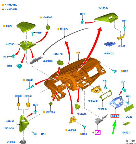 new ford transit custom mk1 instrument trim panel assy 1887492 original