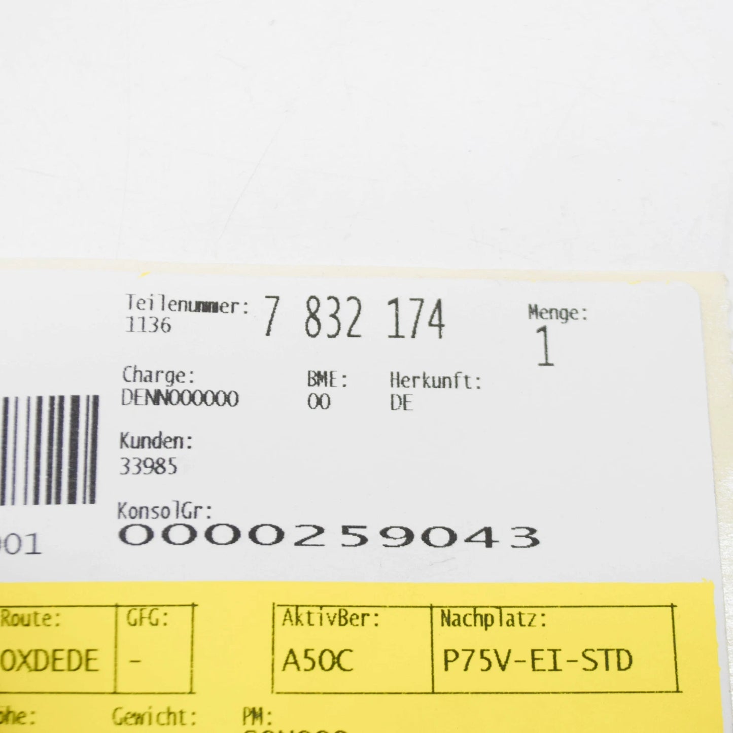 NEW BMW M5 E39 CONNECTING LINE 11367832174 7832174 ORIGINAL