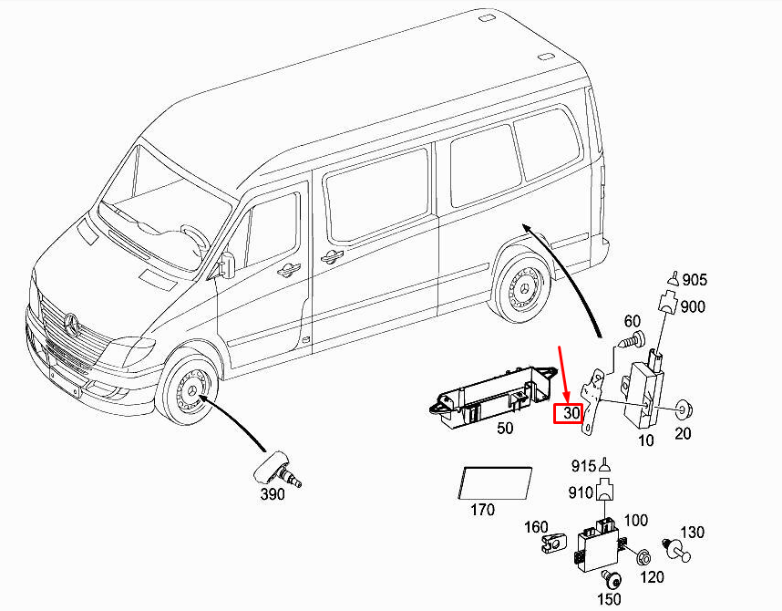 new mercedes-benz sprinter 906 antenna bracket a9065460743 original