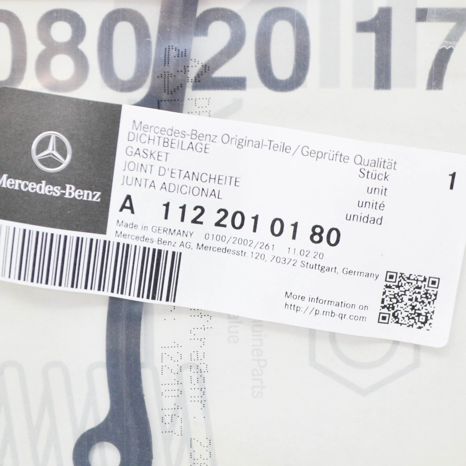 NEW MERCEDES-BENZ E W210 WATER PUMP GASKET A1122010180 ORIGINAL