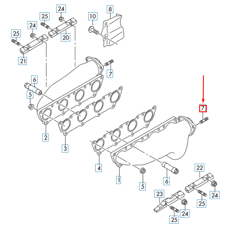 new audi a7 sportback 4g8 exhaust manifold stud n91153902 original
