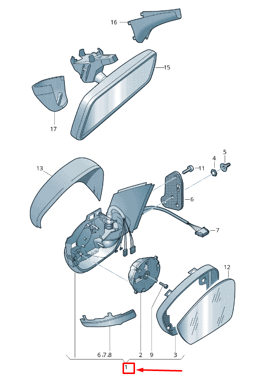 new skoda octavia 5e mk3 front right side wing mirror rhd 5e2857508ah original