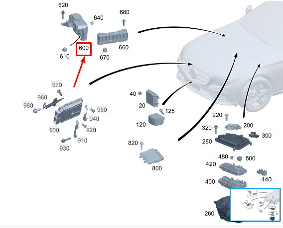 new mercedes-benz s w223 fuse box lhd a2235407444 original