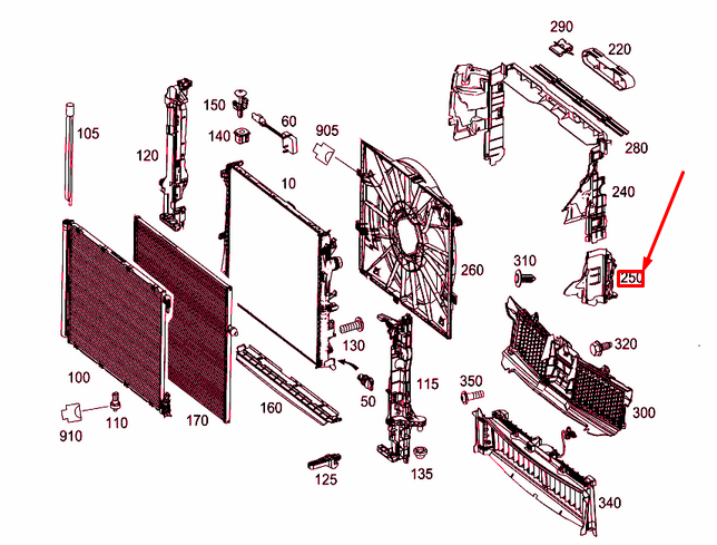 NEW MERCEDES-BENZ S W222 BOTTOM LEFT AIR DEFLECTOR BOX A2225054330 ORIGINAL