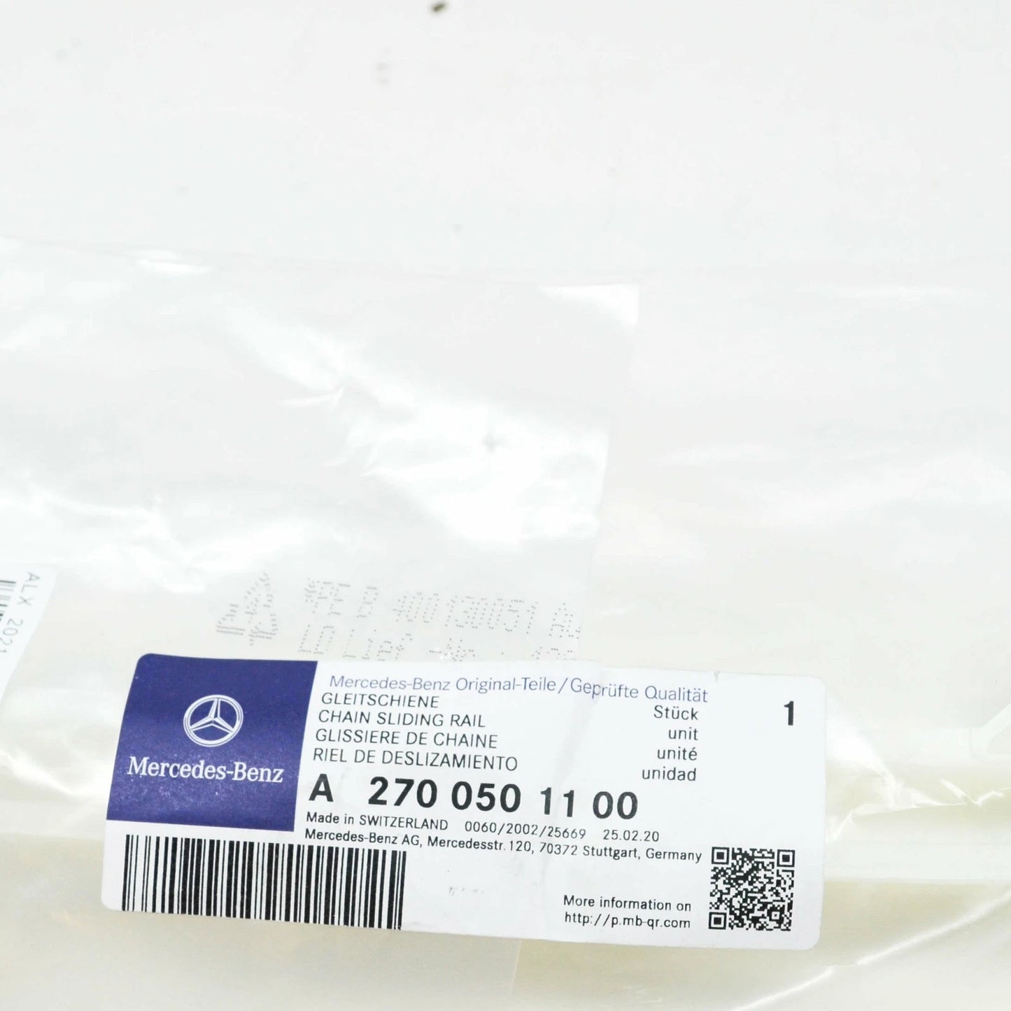 NEW MB C W204 TIMING CHAIN DAMPER AT CYLINDER HEAD A2700501100 ORIGINAL