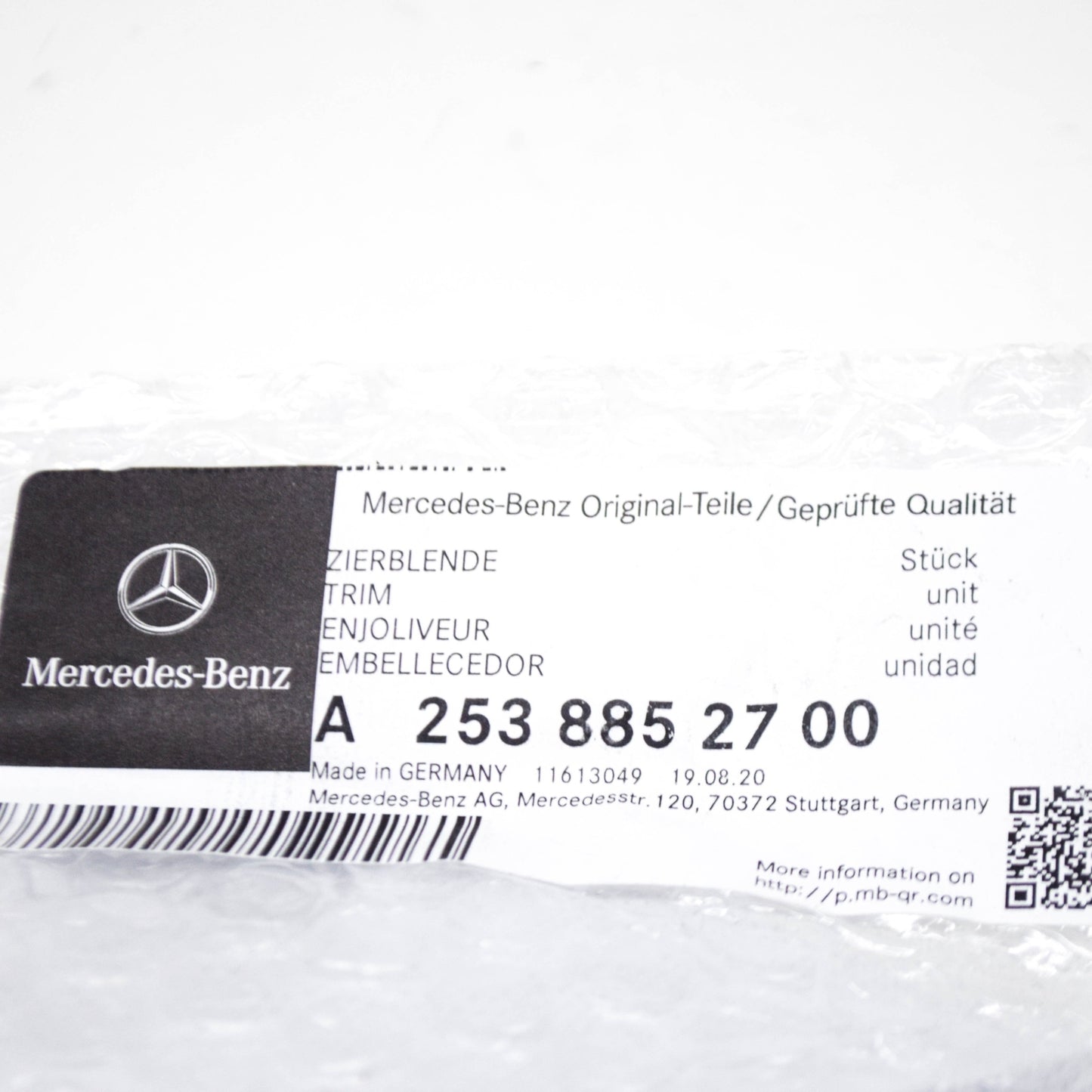 NEW MB GLC X253 FRONT BUMPER LEFT CHROME TRIM A2538852700 ORIGINAL