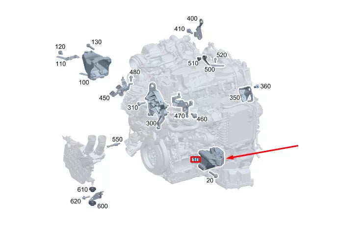 NEW MERCEDES-BENZ A W177 LEFT SIDE ENGINE BRACKET A6542231700 ORIGINAL