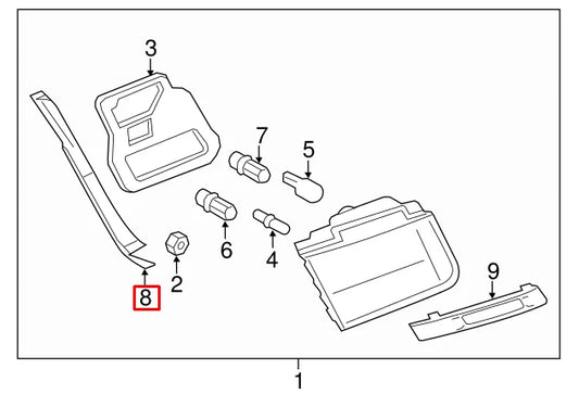NEW BMW 7 F01 REAR RIGHT TAILLIGHT TRUNK FINISHER 63217206390 ORIGINAL