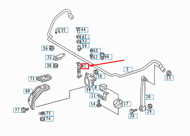 NEW MERCEDES-BENZ E W124 FRONT STABILIZER SWAY BAR LINK A1243200989 ORIGINAL