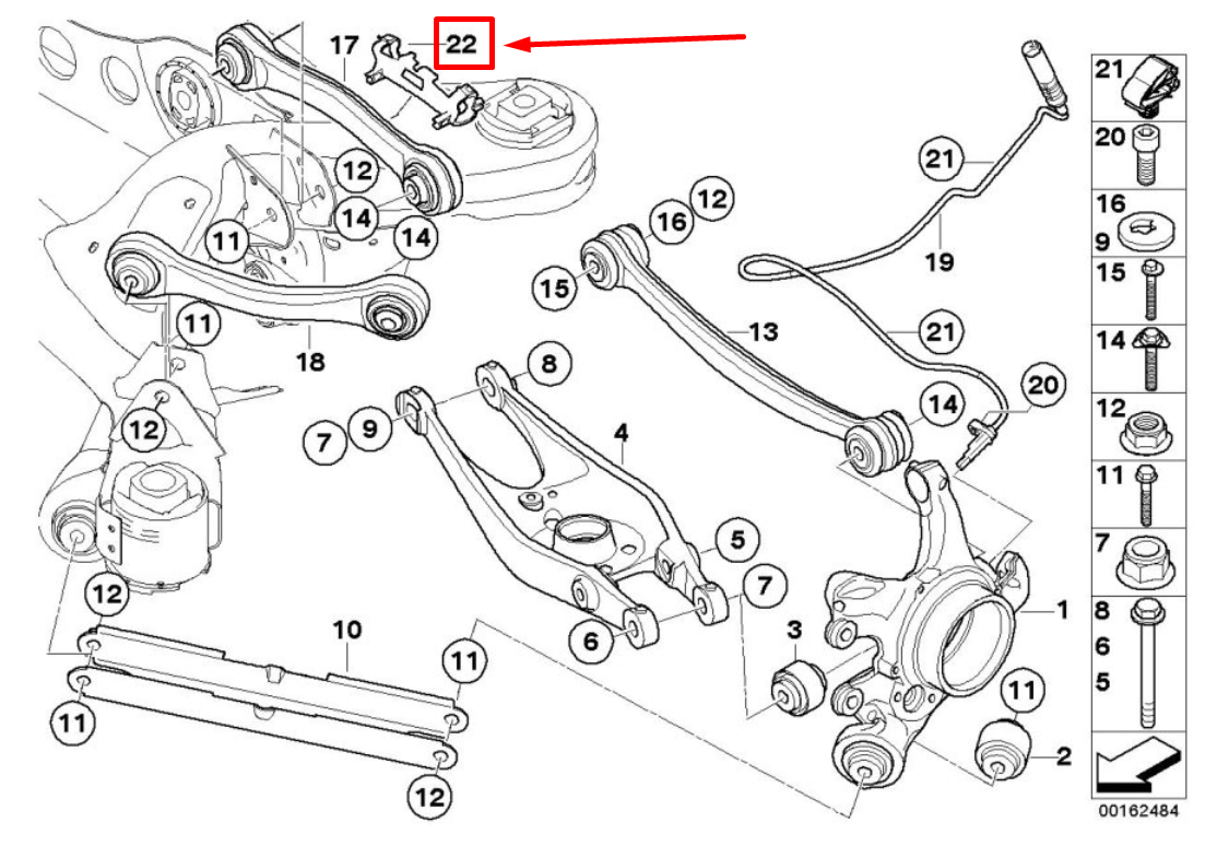 new bmw 3 e90 rear abs bracket 2283017 34522283017 original