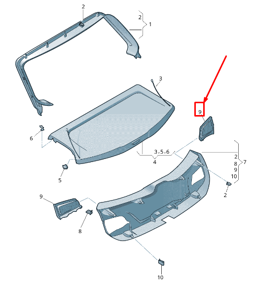 new seat leon 5f rear left tailgate lining cover 5f3867657avs9 original