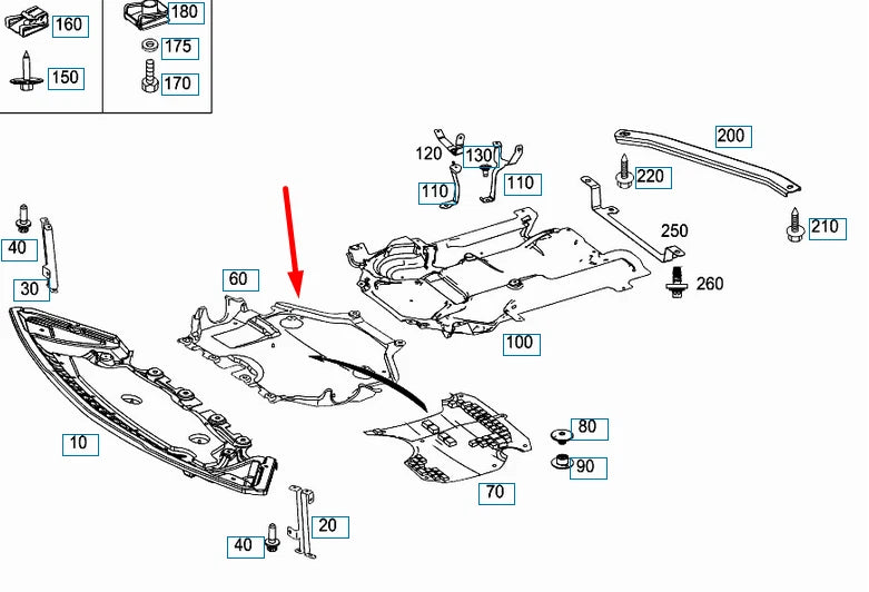 NEW MERCEDES-BENZ E-CLASS W212 UNDERBODY COVER A2125202623 ORIGINAL