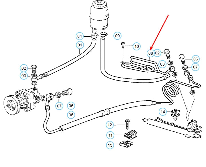 NEW BMW 3 E36 RETURN PIPE WITH COOLING COIL 32411093247 ORIGINAL