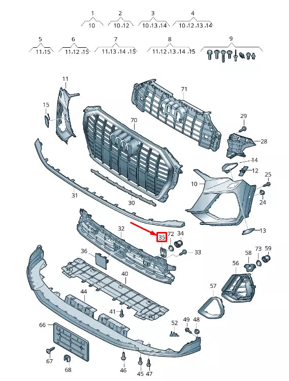 NEW AUDI Q3 F3 FRONT RIGHT PARK SENSOR MOUNT BRACKET 83A919268B ORIGINAL