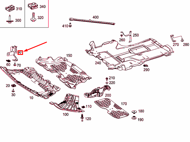NEW MERCEDES-BENZ E W213 FRONT RIGHT UNDERTRAY BRACKET A2135240440 ORIGINAL