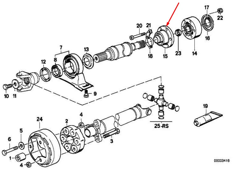 NEW BMW 5 E28 DRIVESHAFT RUBBER BOOT JOINT 26111225015 1225015 ORIGINAL