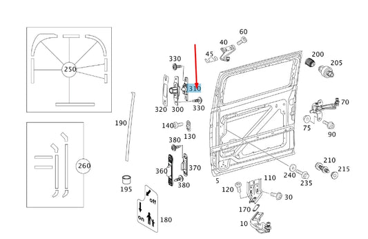 NEW MERCEDES-BENZ VITO MIXTO FURGON W639 LEFT LOCKER DOOR BOTTOM A6397580427