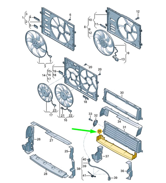 NEW AUDI Q3 F3 RADIATOR LOWER AIR GUIDE 83A121286H ORIGINAL