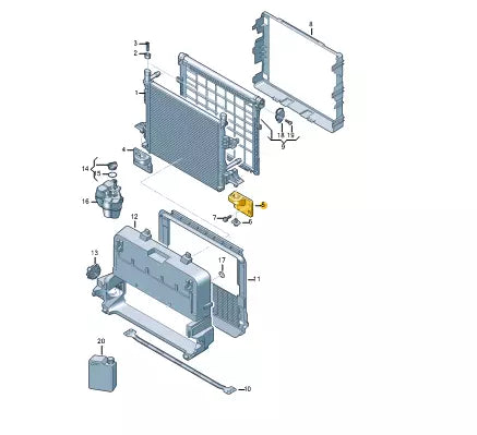 NEW VOLKSWAGEN ID.4 E21 LEFT RADIATOR HOLDER BRACKET 1EA121367G