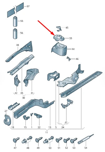 NEW VOLKSWAGEN PASSAT CC LEFT FRONT STRUT REINFORCEMENT PANEL 3C0809071