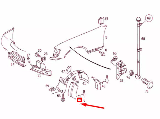 NEW MERCEDES-BENZ S W140 FRONT WHEEL ARCH LINER FENDER SEAL A1406981998 ORIGINAL