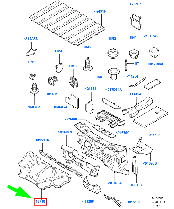 new ford transit connect mk1 front hood insulation panel 1445236 original