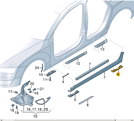 NEW AUDI A6 C8 AVANT REAR LEFT JACK SOCKET END CAP 4G0853869AGRU ORIGINAL