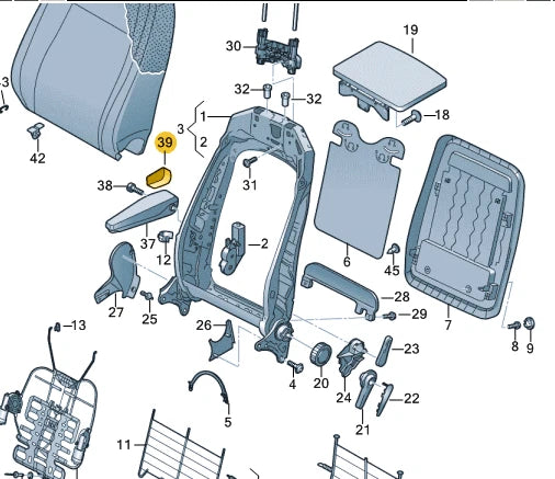NEW VOLKSWAGEN CADDY SB ARMREST COVER LEFT TRIM 7H5881153A30T ORIGINAL