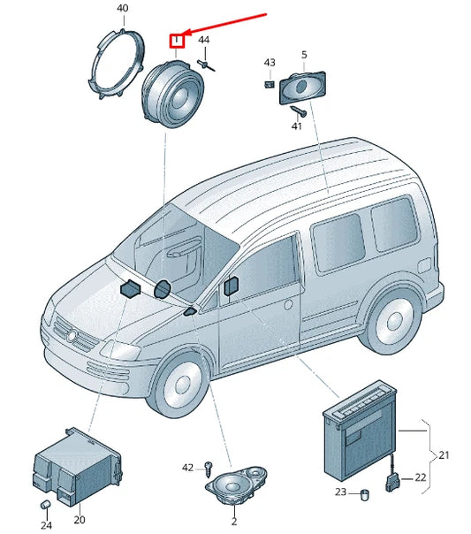 NEW VOLKSWAGEN CADDY 2K MK3 FRONT DOOR LOUDSPEAKER 2K0035710 ORIGINAL