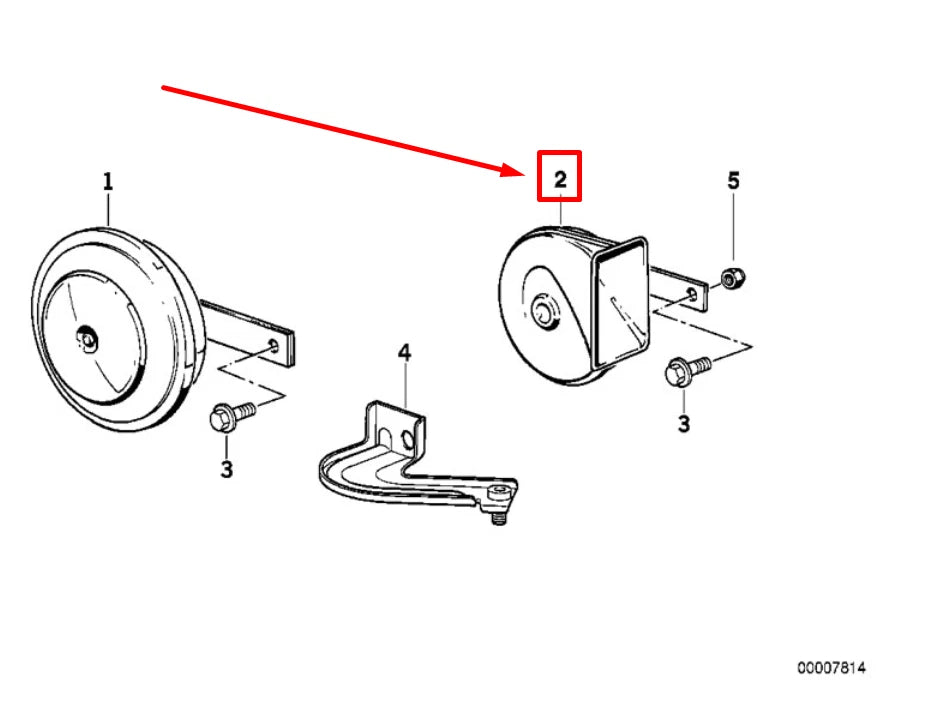 NEW BMW 3 COMPACT E36 LOW PITCH HORN SIGNAL 7164003 61337164003 ORIGINAL