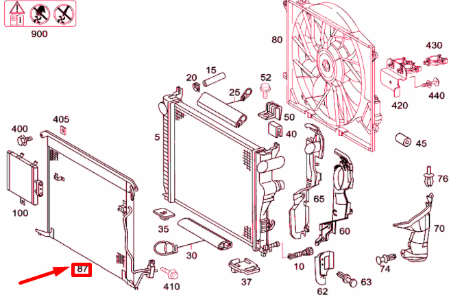 new mercedes-benz s w220 a/c condenser a2205001054 original