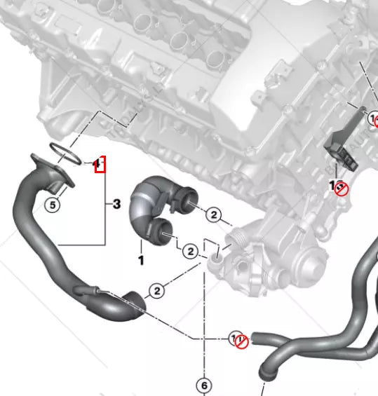 NEW BMW 1 CONVERTIBLE E88 COOLING SYSTEM WATER HOSE GASKET 11537545302 ORIGINAL